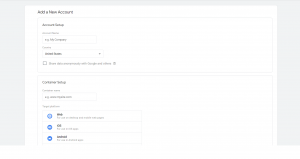 Google Tag Account Details