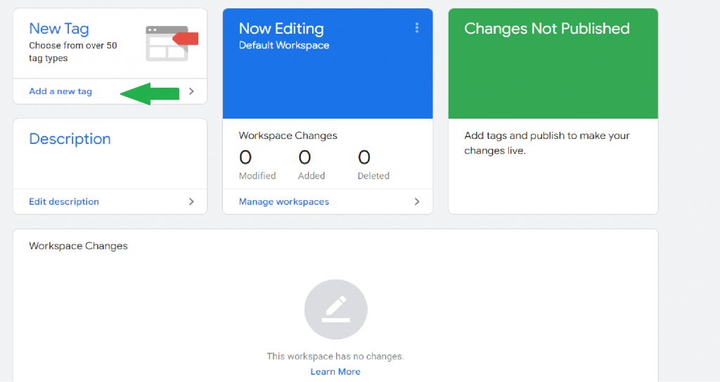 add new tag to google tag manager