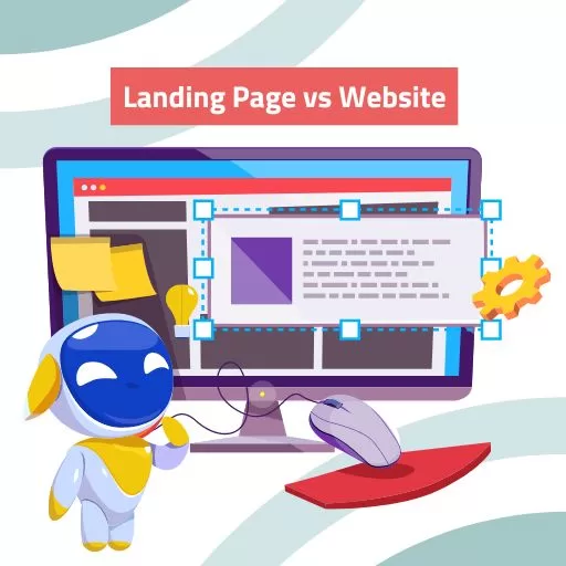 What is the difference between a website page and landing page?